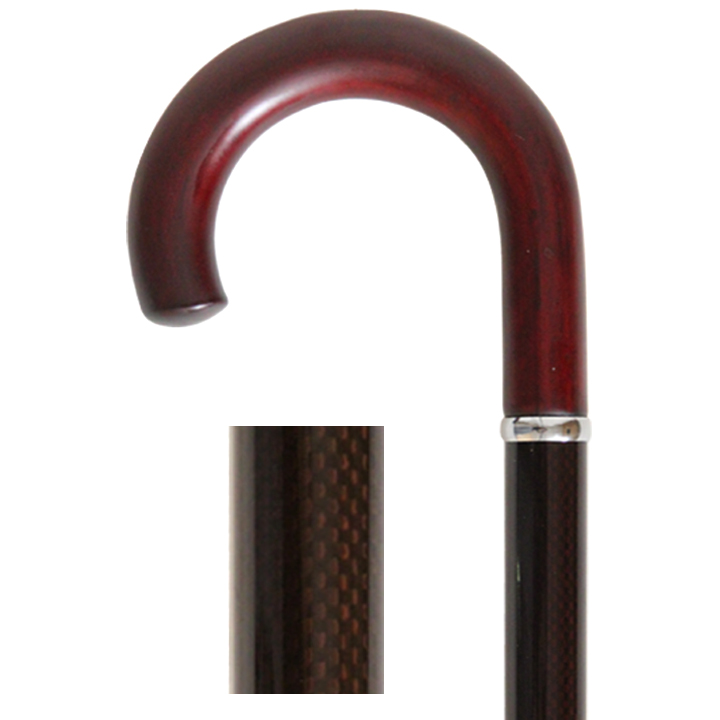 GC-007 Graphite Carbon Stick with Curved Mahogany Wood Handle - Click Image to Close